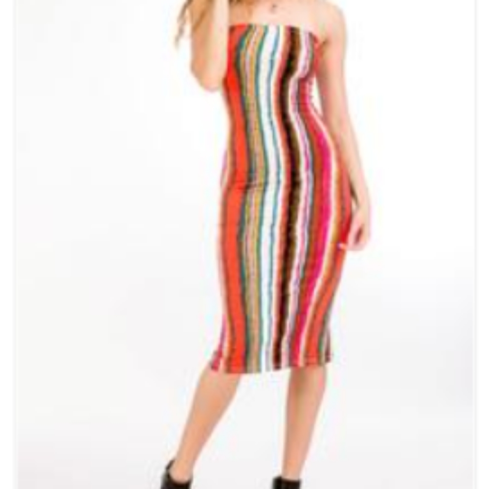 Multi Stripe Tube Dress - Picture 7 of 7